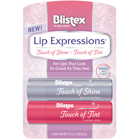 Blistex Lip Expressions Moisturizing, Long-Lasting Matte, High Shine Lip Balm, Multi-Color, 2 Pack