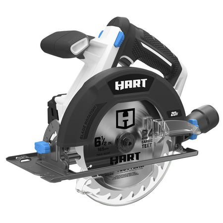 HART 20-Volt Cordless 6 1/2-inch Circular Saw Kit (1) 20-Volt 4.0Ah Lithium-Ion BatteryWhite,