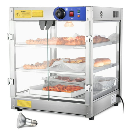 WeChef Commercial Food Warmer 3-Tier 20x20x24" Countertop Food Pizza Pastry Warmer Display Case 750W 110V, 3-Tier
