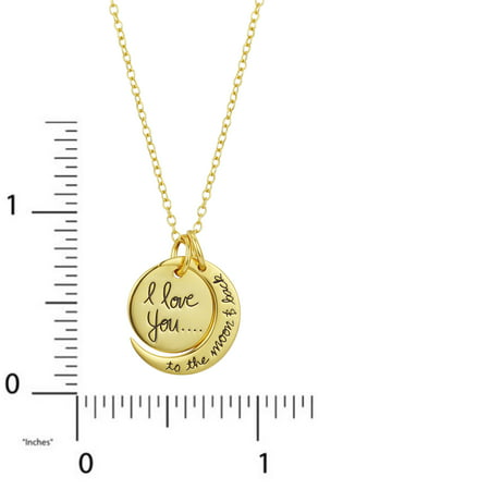 Believe by Brilliance Women's Gold Plated "I Love You to the Moon & Back" NecklaceGold,