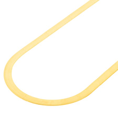 Nuragold 10k Yellow Gold 9mm Solid Herringbone Silky Flat High Polish Chain Necklace, Mens Womens with Lobster Clasp 16" - 24"