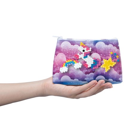 Aquabeads Decorator's Pouch, Complete Arts & Crafts Bead Kit for Children with DIY Purse - Pink Galaxy Unicorn Theme