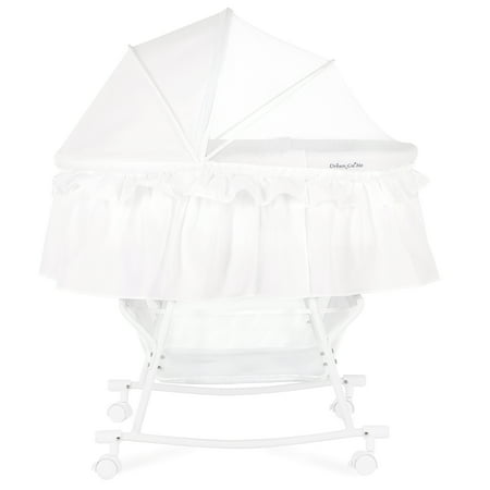 Dream On Me Lacy Portable 2-in-1 Bassinet And Cradle, WhiteWhite,