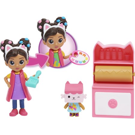 Gabby?s Dollhouse, Art Studio Set with 2 Toy Figures, 2 Accessories, Delivery and Furniture Piece, Kids Toys for Ages 3 and up