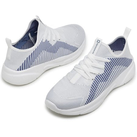 Alpine Swiss Kyle Mens Fashion Sneakers Lightweight Casual Athletic Tennis ShoesWhite,