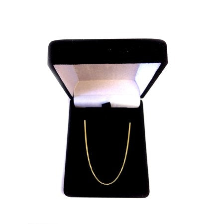 10K Yellow Gold 0.45mm - 0.6mm Shiny Box Chain Necklace with Spring Ring Clasp- 16" 18" 20", Yellow Gold, 0.45 mm