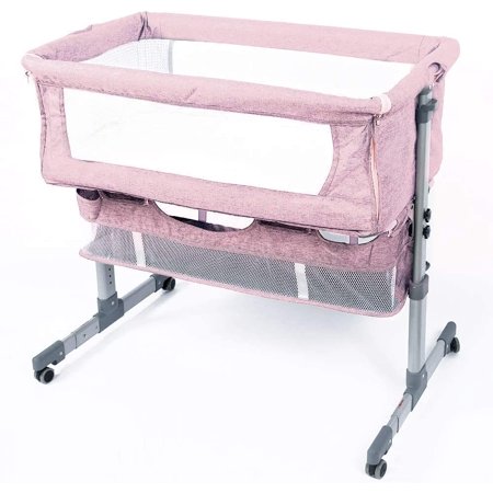 Lamberia 3 in 1 Bassinet for Baby, Easy Folding Sleeper with Mattress Included, Baby Girl (Pink)