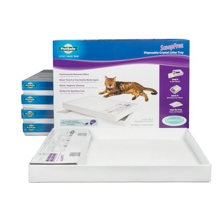 PetSafe ScoopFree Self-Cleaning Cat Litter Box Tray Refills with Sensitive Non-Clumping Crystals, 6-Pack