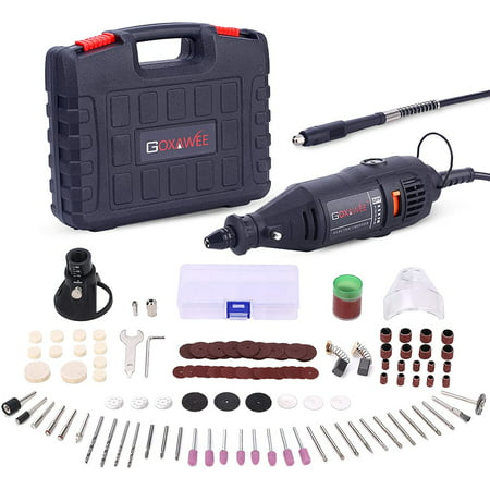 GOXAWEE Power Rotary Tool Kit with MultiPro Keyless Chuck and 140pcs Accessories