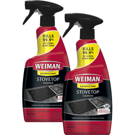 Weiman Cooktop Cleaner for Daily Use (2 Pack) Streak Free, Residue Free, Non-Abrasive Formula - 22 fl oz