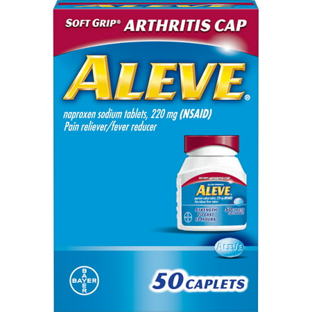 Aleve Soft Grip Arthritis Cap Pain Reliever/Fever Reducer Naproxen Sodium Caplets, 220 mg, 50 Ct, 50 ct