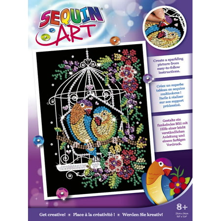 Sequin Art - Sparkling Birdcage Design - Sparkling Art Design and Craft