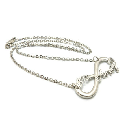 BTS Army Fans Infinity Sign Pendant with 2mm 18" Link Chain Necklace in Silver-Tone, BTS Army