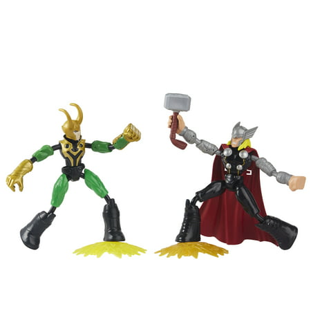 Marvel Avengers Bend and Flex Thor Vs. Loki, 6 Inch Scale Action Figures