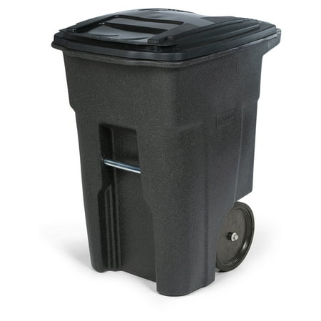 Toter 48 Gallon Trash Can Brownstone with Quiet Wheels and Lid, Brownstone