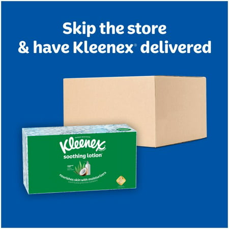 Kleenex Soothing Lotion Facial Tissues, 4 Flat Boxes (440 Total Tissues)