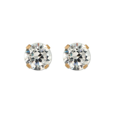Brilliance Fine Jewelry 10K Gold-Plated Cubic Zirconia Stud Earrings, One Size