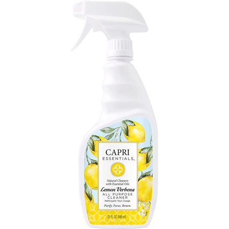 Capri Essentials Lemon Verbena All Purpose Cleaner Spray ? Essential Oils Surface & Glass Cleaner ? Lemon Scented Household Cleaning Supplies ? Natural Cleaning Products, 23 Ounces - Pack Of 2