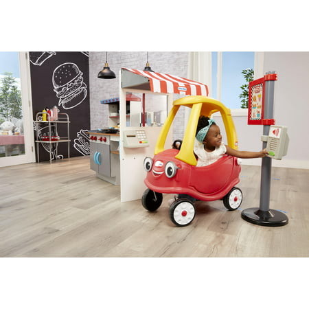 Little Tikes Real Wood Drive-Thru Diner 40-Piece Wooden Pretend Play Kitchen Toys Playset, Realistic Lights & Sounds, Dual-Sided Play, Multi-Color- For Kids Girls Boys Ages 3 4 5+