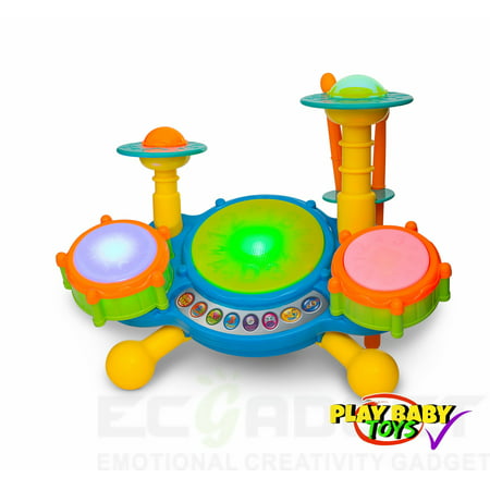 Play Baby Toys Big Beats Pre-School Jazz Drum Set With Preloaded Songs And Music With Educational Activities Like Counting And Developing A Sense Of Music BeatBaby Jazz Drum Set,