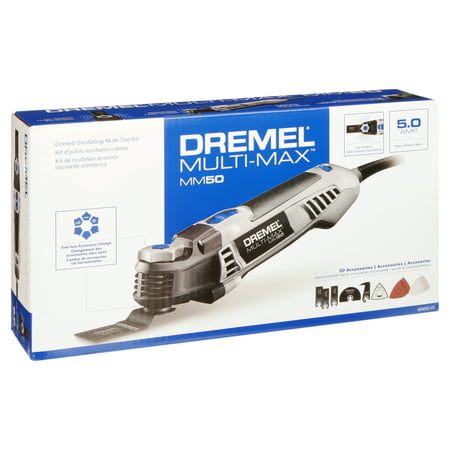 Dremel MM50-01 5-Amp Variable Speed Multi-Max Corded Oscillating Tool Kit with 30 Accessories and Storage Bag, Great For Drywall, Nails, Removing Grout, and Sanding