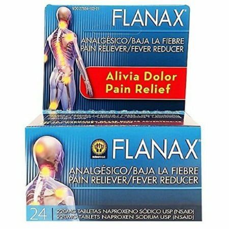 Flanax Naproxen Body Medicines Alivia Dolor Minor Aches & Pain Relief, 24ct