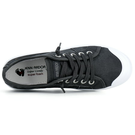 JENN ARDOR Women Slip on Sneakers Hidden Wedge Canvas Shoes Fashion Platform Non Slip Athletic Running Walking FlatsDGY,