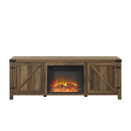 Manor Park Farmhouse Fireplace TV Stand for TVs up to 80?, Reclaimed Barnwood