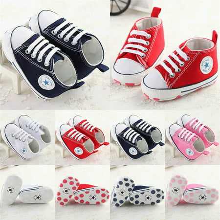 Infant Toddler Baby Boys Girls Soft Sole Crib Shoes Sneaker Newborn 0-18 Months, White, 0-6 Months
