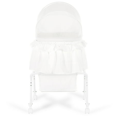 Dream On Me Lacy Portable 2-in-1 Bassinet And Cradle, WhiteWhite,