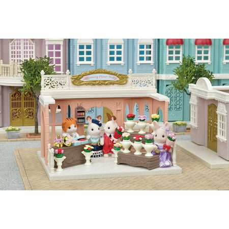 Calico Critters Town Series Blooming Flower Shop, Fashion Dollhouse Playset with Furniture and Accessories