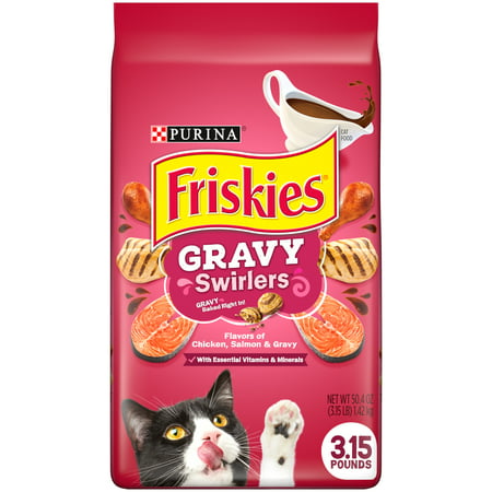 Friskies Dry Cat Food, Gravy Swirlers, 3.15 lb. Bag, 3.15 lbs
