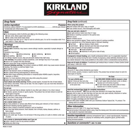 Kirkland Diclofenac Sodium Topical Arthritis Pain Gel 1%, 15.87 Ounces, Compare to Voltaren Active Ingredient