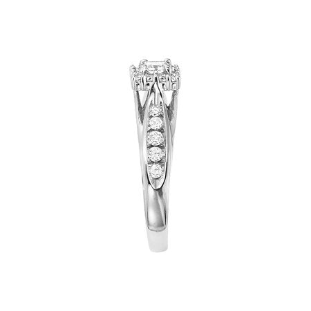 1/2ctw Certified Genuine Diamond 10KT White Gold Ladies "Melody" Princess Ring by Keepsake