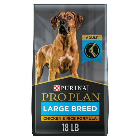 Purina Pro Plan High Protein, Digestive Health Large Breed Dry Dog Food, Chicken and Rice Formula, 18 lb. Bag, 18 lb.
