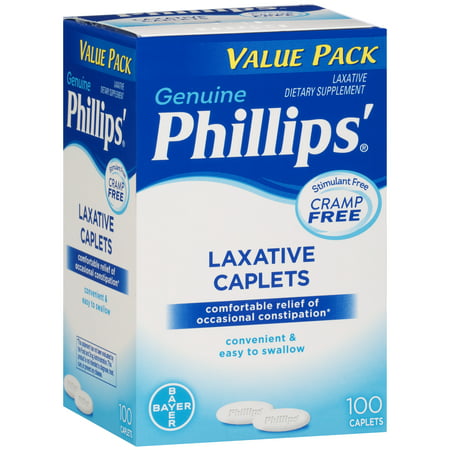 Phillips' Laxative Dietary Supplement Caplets, 100 Count