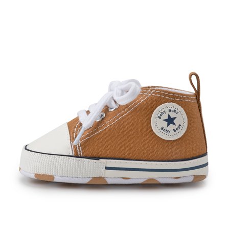 HsdsBebe Baby Girls Boys Shoes Infant Canvas Shoes Casual Sneakers for First Walkers 3-18 MonthsA03/Khaki,