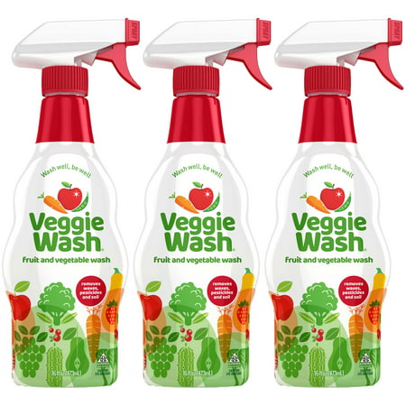 Veggie Wash Fruit & Vegetable Wash, Produce Wash and Cleaner, 16-Fluid Ounce, Pack of 3