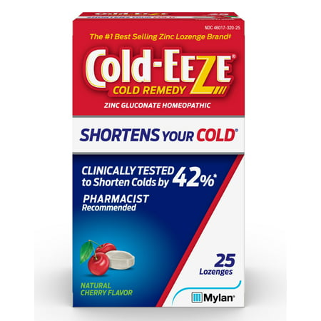 Cold-EEZE Cold Remedy Zinc Lozenges, Natural Cherry, Cold Relief, 25 Ct