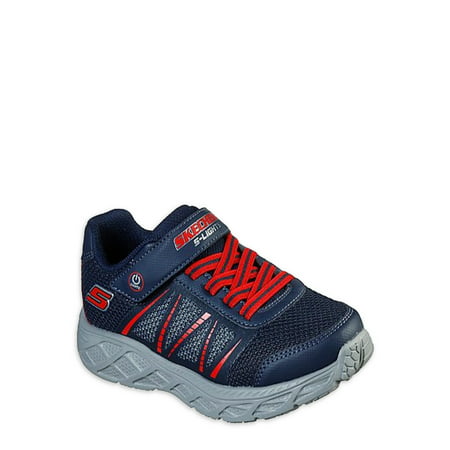 Skechers Dynamic Flash-S-Lights Athletic Sneaker (Little Boys and Big Boys)Navy/Red,