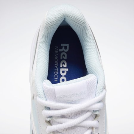 Reebok Walk Ultra 7 DMX MAX Women's Shoes, WHITE / Glass Blue / Collegiate Royal, 6.5