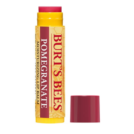Burt's Bees 100% Natural Moisturizing Lip Balm, Pomegranate with Beeswax and Fruit Extracts - 1 Tube, 100% Natural Moisturizing Lip Balm - Pomegranate --4.25g/0.15oz