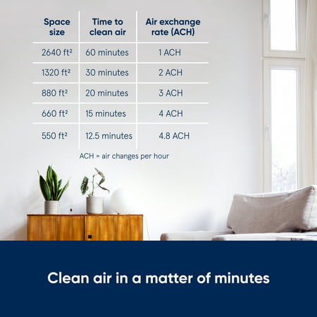 Blueair Air Purifier for Home Large Room up to 2640sqft, HEPASilent 23dB, Wildfire, Removes 99.97% of Smoke Allergens Dust Mold Pet Hair Odor Virus Bacteria Down to 0.1 Micron, Blue 211+ Auto, Gray