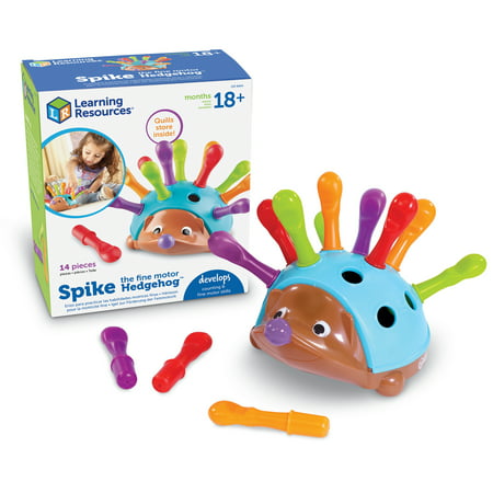 Learning Resources Spike the Fine Motor Hedgehog - 14 Pieces, Boys and Girls Ages 18mons+, Toddler Learning Toy, Sensory Toy