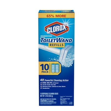 Clorox Toilet Bowl Wand Refill Head, 1.74 Ounce, 10 Count