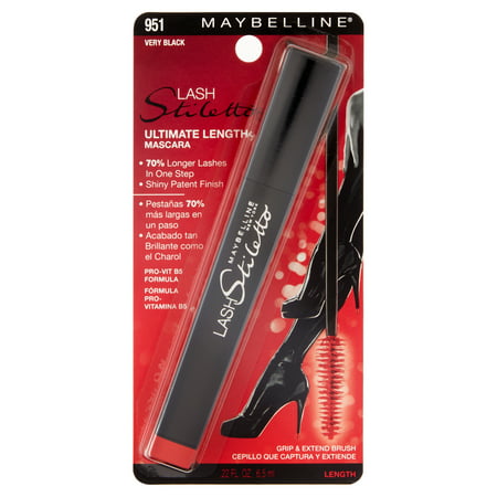 Maybelline Lash Stiletto Ultimate Length Washable Mascara, Very Black, 0.22 fl ozVery Black,