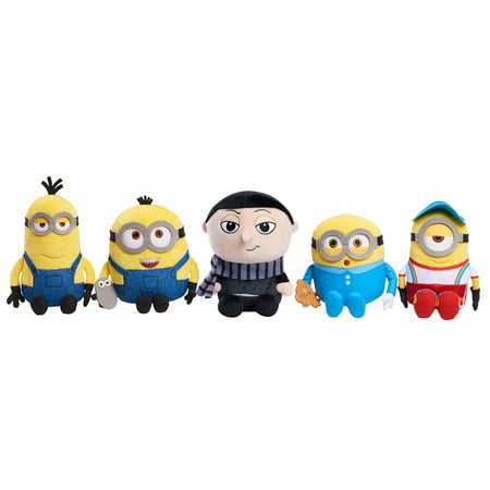 Illumination's Minions and Gru Small Plush 5-piece Collector Set, Kids Toys for Ages 3 up