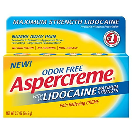 ASPERCREME Maximum Strength Lidocaine Pain Relieving Creme 2.7 oz (Pack of 2)