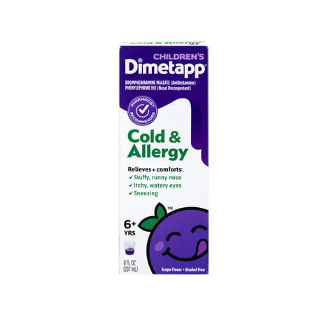 Dimetapp Children's Cold & Allergy Grape 8 oz (Pack of 2)