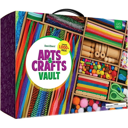 Arts and Crafts Vault 1000 Plus Piece Craft Kit Library in a Box for Kids Ages 4 5 6 7 8 9 10 11 & 12 Year Old Girls & Boys - Crafting Supply Set Kits - Gift Ideas for Preschool Kids Project Activity